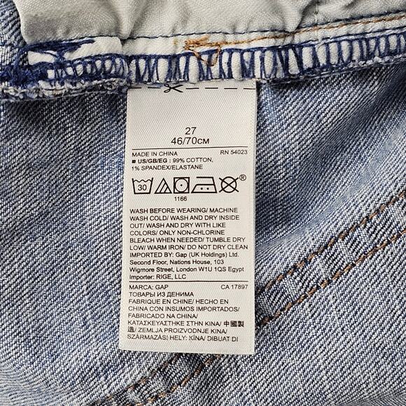 Gap Jeans Shorts Size 27 Vintage Cutoff Light Indigo 3 inch Inseam Distressed - Picture 9 of 10